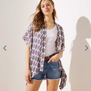 NWT Loft Garden Tile Floral Kimono